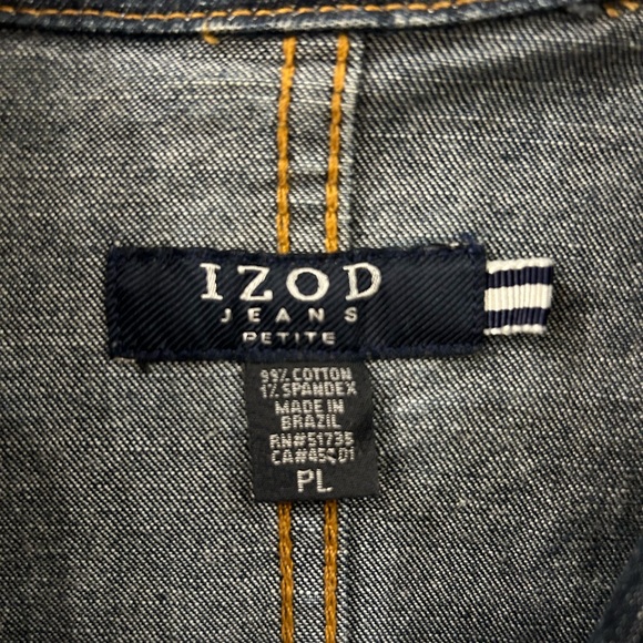IZOD Vintage 90s Dark Denim Blazer size petite large - Picture 4 of 5